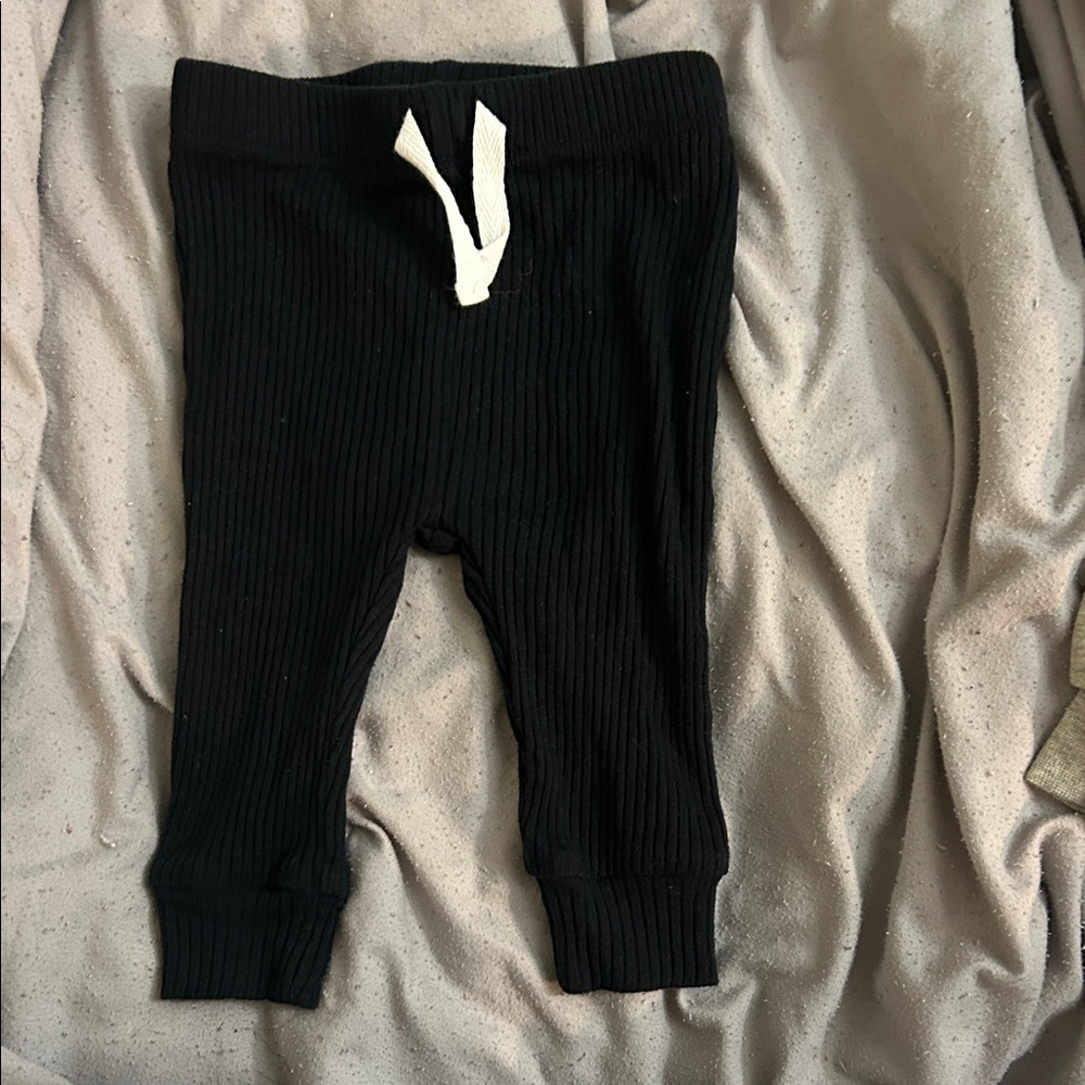 Black Ribbed Baby Pants
